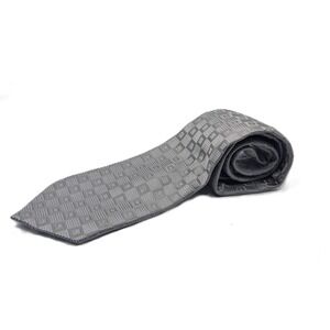 Bugatti Men's Silver Grey Geometric Square Silk Blend Necktie